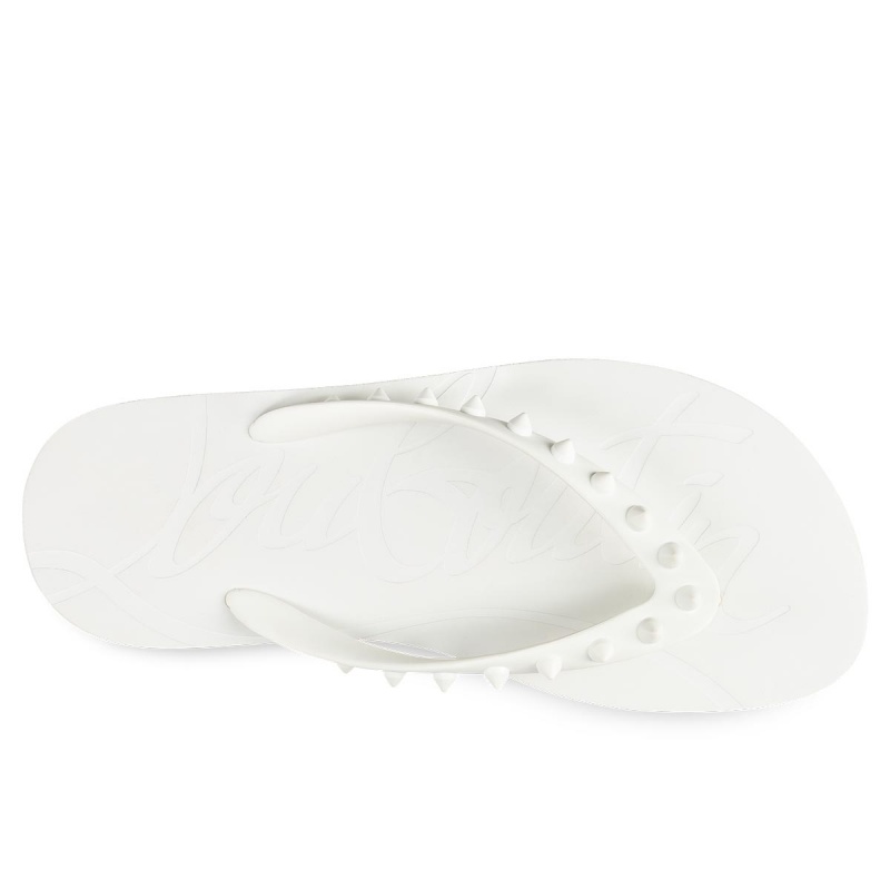 Chancletas Christian Louboutin Loubi Blancos | JQZ-629057