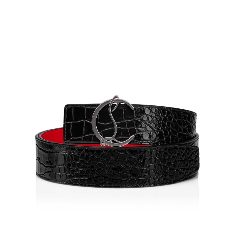 Cinturones Christian Louboutin Cl Logo Negros Metal | GYT-076549