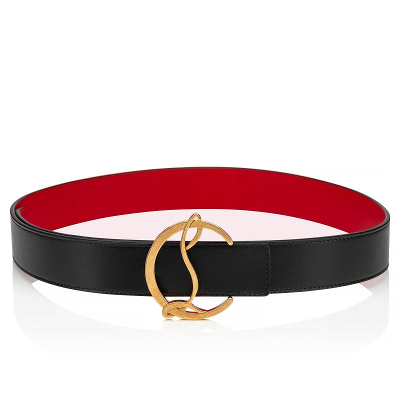 Cinturones Christian Louboutin Cl Logo Negros Dorados | ZSU-908154