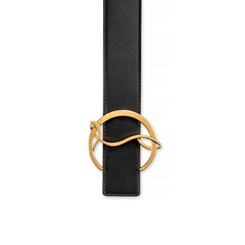 Cinturones Christian Louboutin Cl Logo Negros Dorados | ZSU-908154