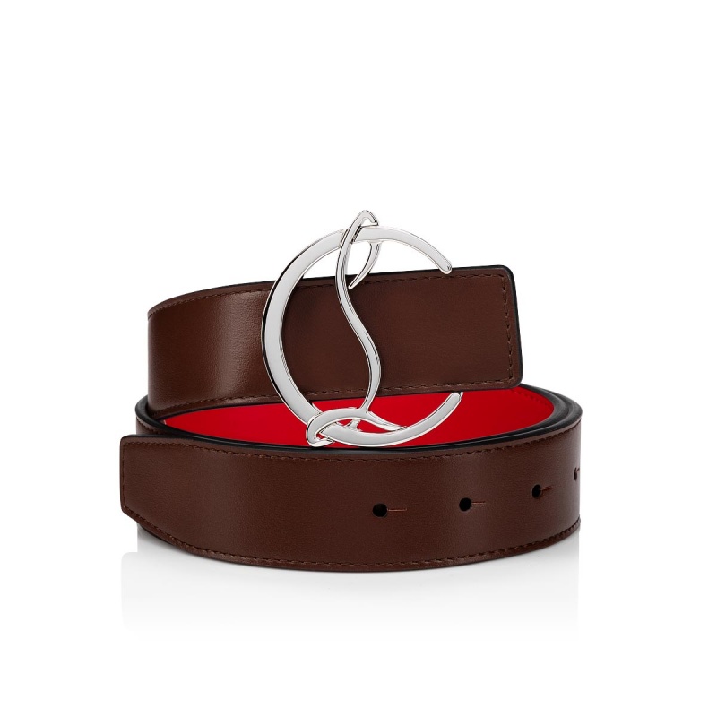 Cinturones Christian Louboutin Cl Logo Plateados | IRM-316954