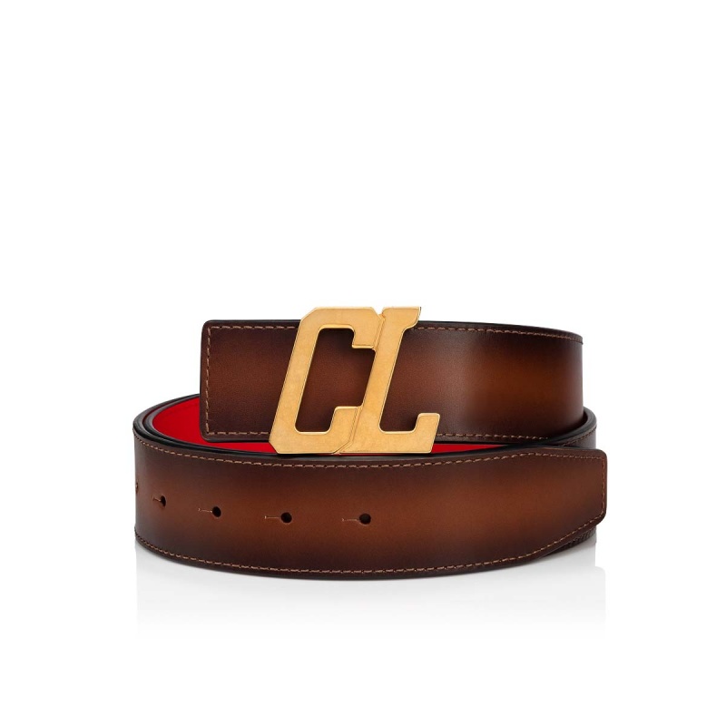 Cinturones Christian Louboutin Happy Rui Cl Logo Dorados | UBC-104376