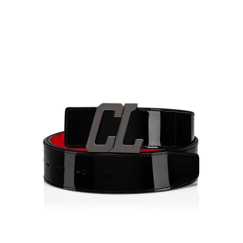Cinturones Christian Louboutin Happy Rui Cl Logo Negros Metal | FES-503641
