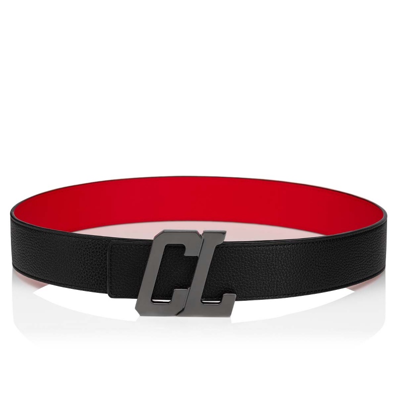 Cinturones Christian Louboutin Happy Rui Cl Logo Negros Metal | MEO-914805