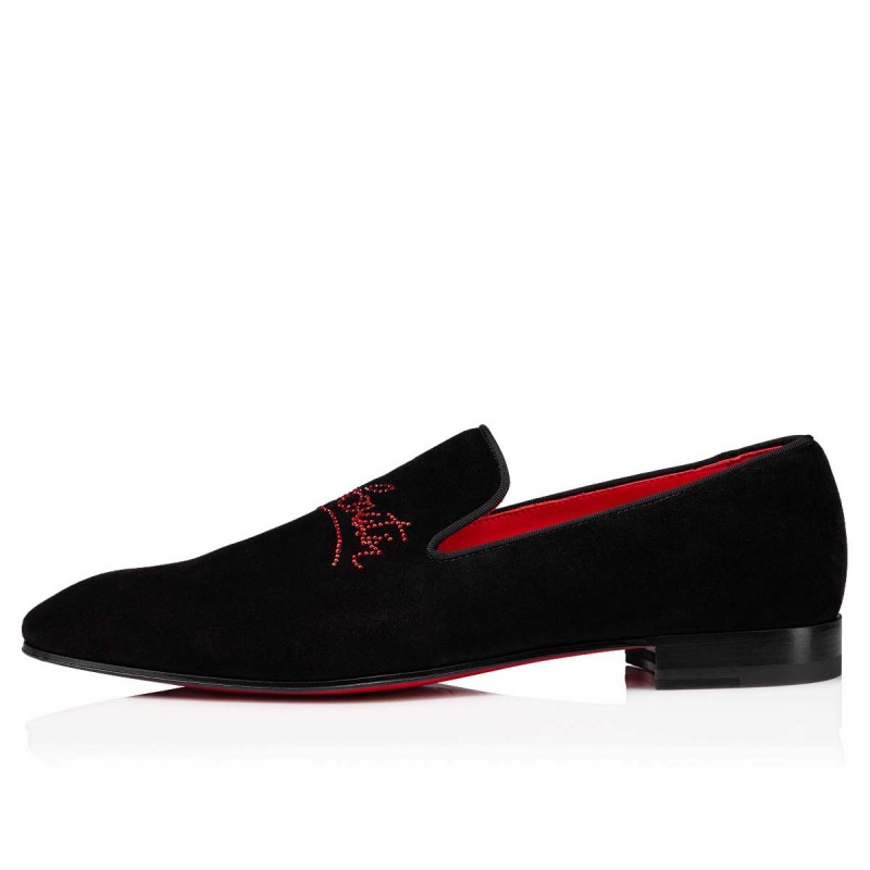 Mocasines Christian Louboutin Navy Dandelion Strass Negros | ACX-816743