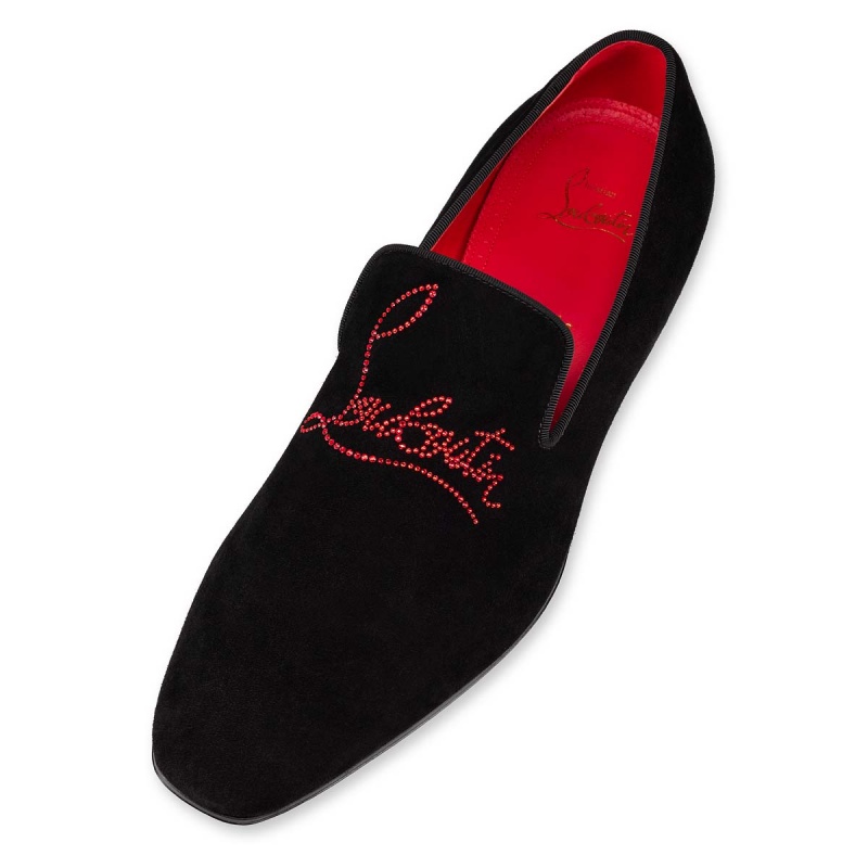 Mocasines Christian Louboutin Navy Dandelion Strass Negros | ACX-816743