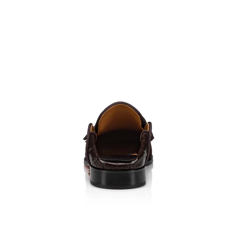 Mocasines Christian Louboutin Penny No Back Marrom Oscuro | PAW-093174
