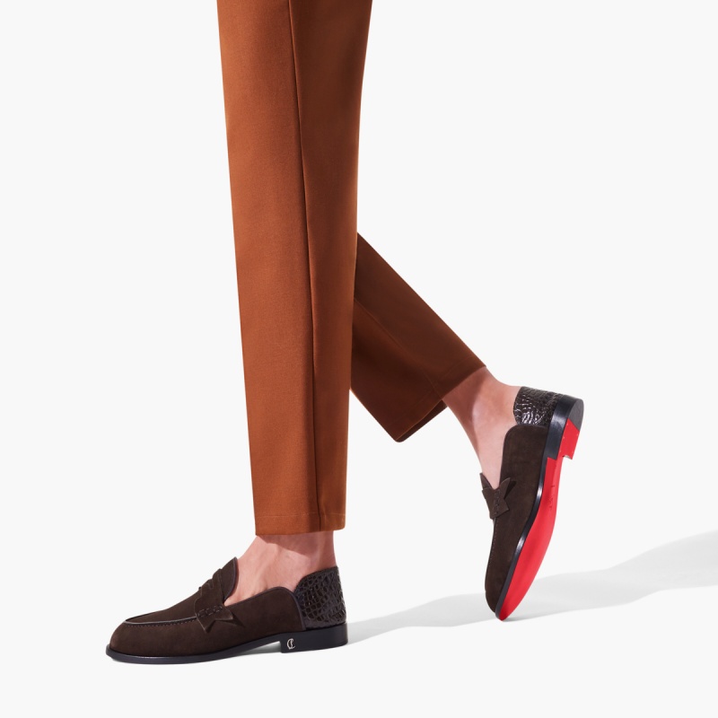 Mocasines Christian Louboutin Penny No Back Marrom Oscuro | PAW-093174