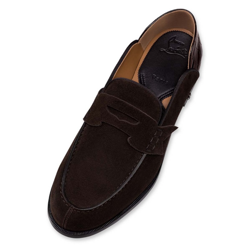 Mocasines Christian Louboutin Penny No Back Marrom Oscuro | PAW-093174