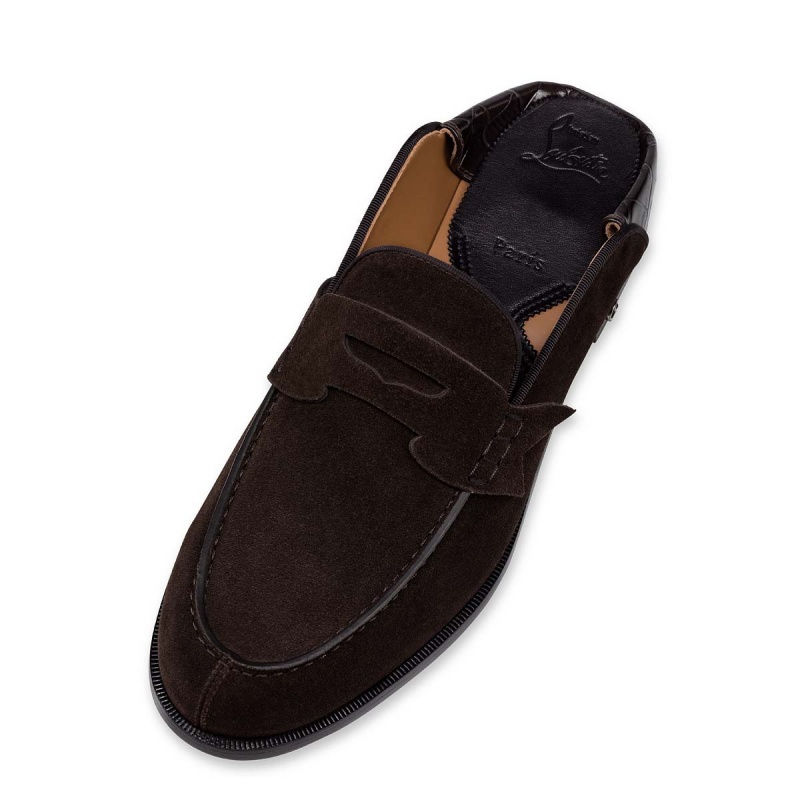 Mocasines Christian Louboutin Penny No Back Marrom Oscuro | PAW-093174