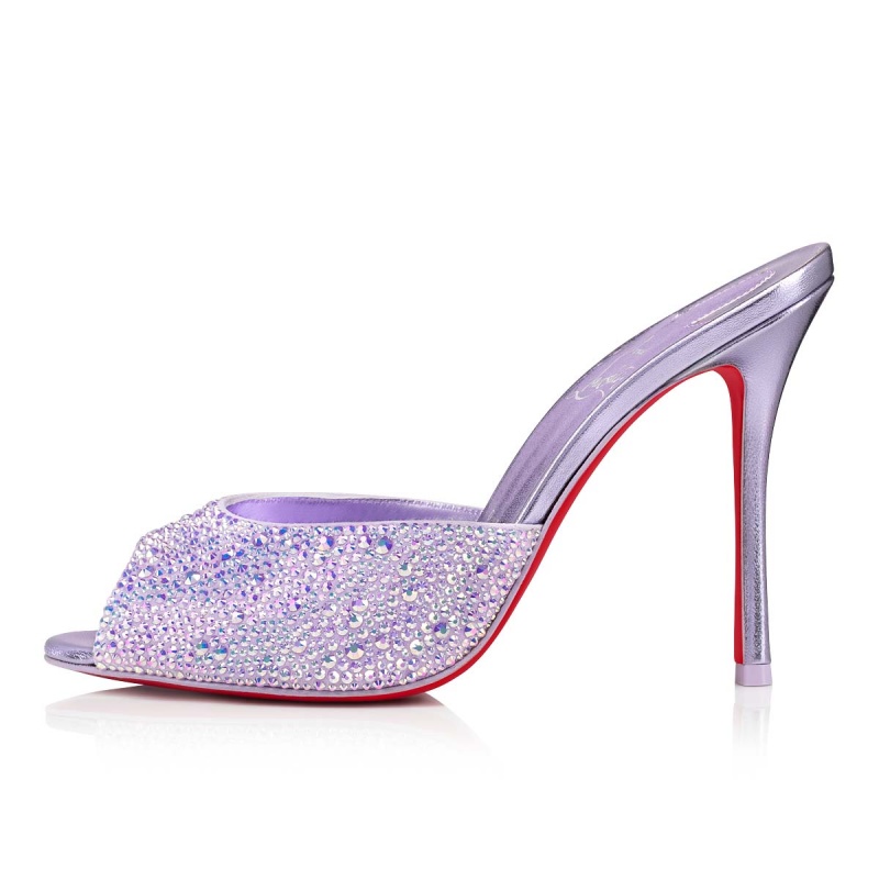 Mulas Christian Louboutin Me Dolly Strass 100 mm Vers Lilac Smoke / Lin Lilac Smo | ISF-160528