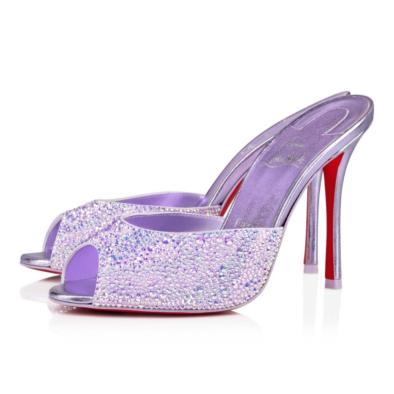Mulas Christian Louboutin Me Dolly Strass 100 mm Vers Lilac Smoke / Lin Lilac Smo | ISF-160528