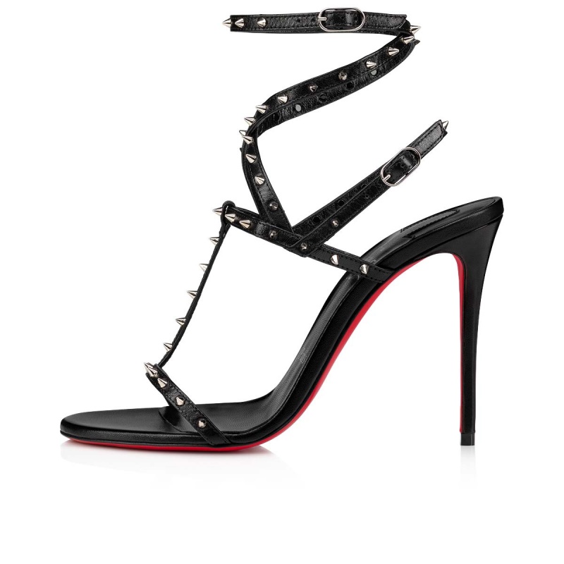 Sandalias Christian Louboutin Bombina Spikes 100 mm Negros Negros | GIT-506237