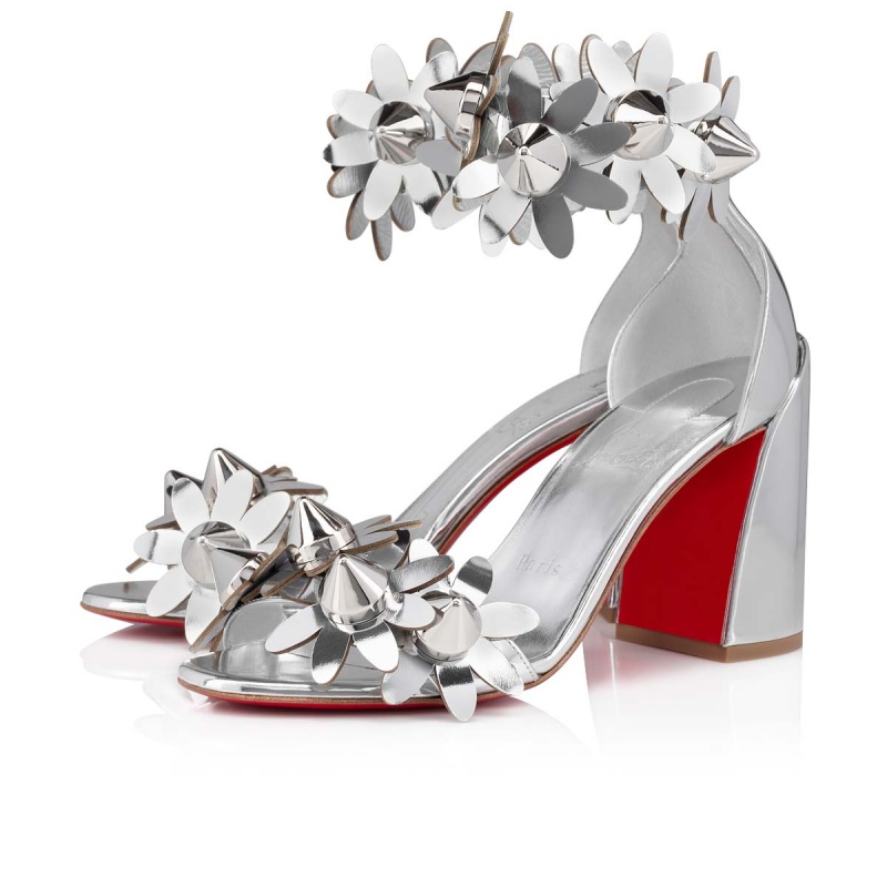 Sandalias Christian Louboutin Daisy Spikes 85 mm Plateados Plateados | DXP-924856