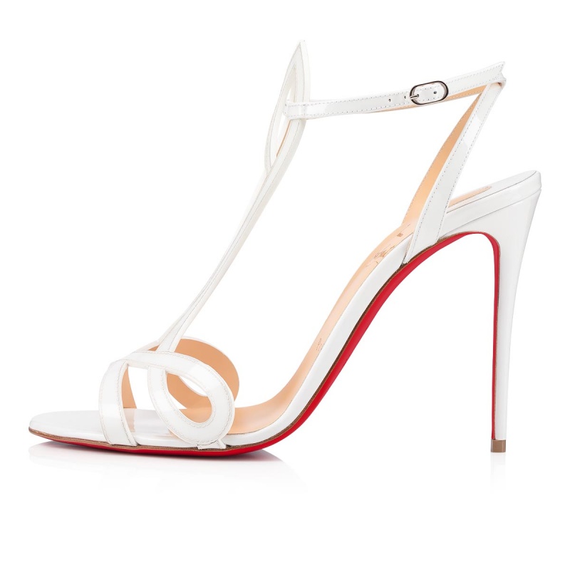 Sandalias Christian Louboutin Double L 100 mm Bianco | PAE-298476