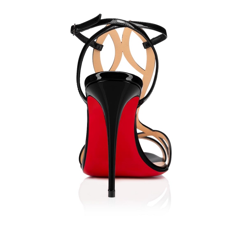 Sandalias Christian Louboutin Double L 100 mm Negros | FSR-475832