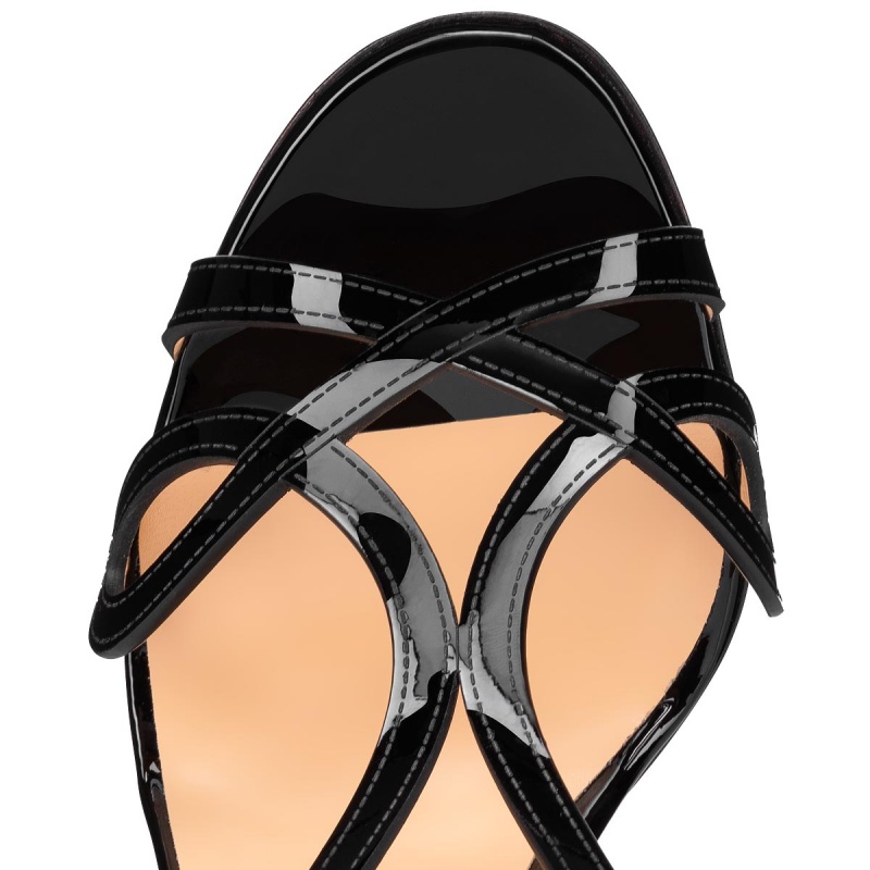 Sandalias Christian Louboutin Double L 100 mm Negros | FSR-475832