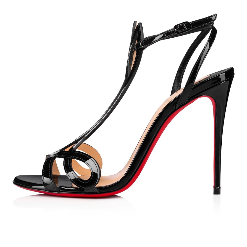 Sandalias Christian Louboutin Double L 100 mm Negros | FSR-475832