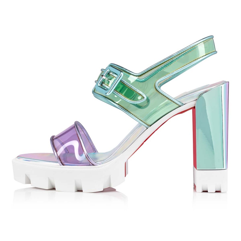 Sandalias Christian Louboutin Duniss Lug 100 mm Vers Multi / Lin Las Ab / Laser Ab | KYO-270438