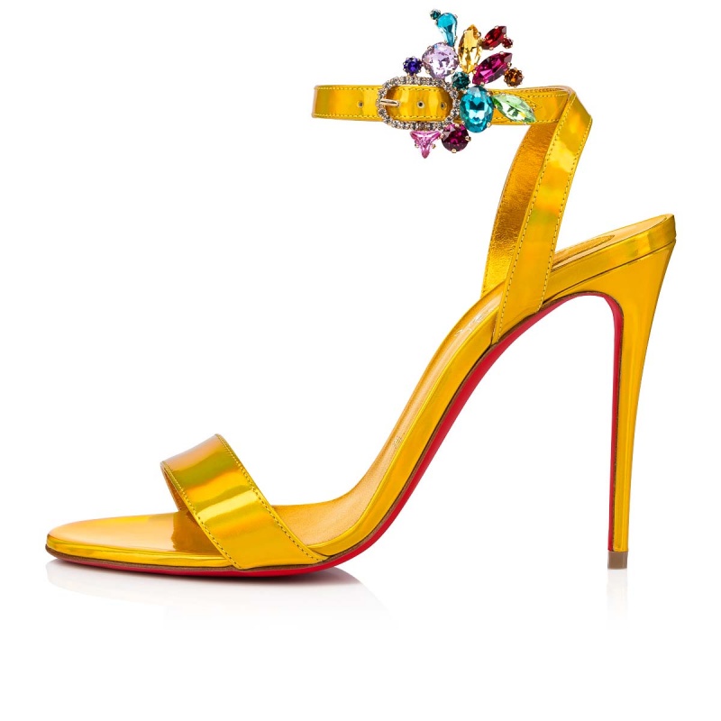 Sandalias Christian Louboutin Goldie Joli 100 mm Amarillos Amarillos | CWV-496375