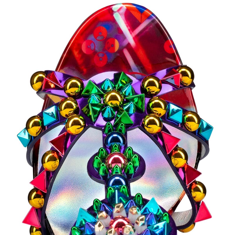 Sandalias Christian Louboutin Goldora 100 mm Vers Multi / Mix Multi Ab / Lin La | CYD-850142