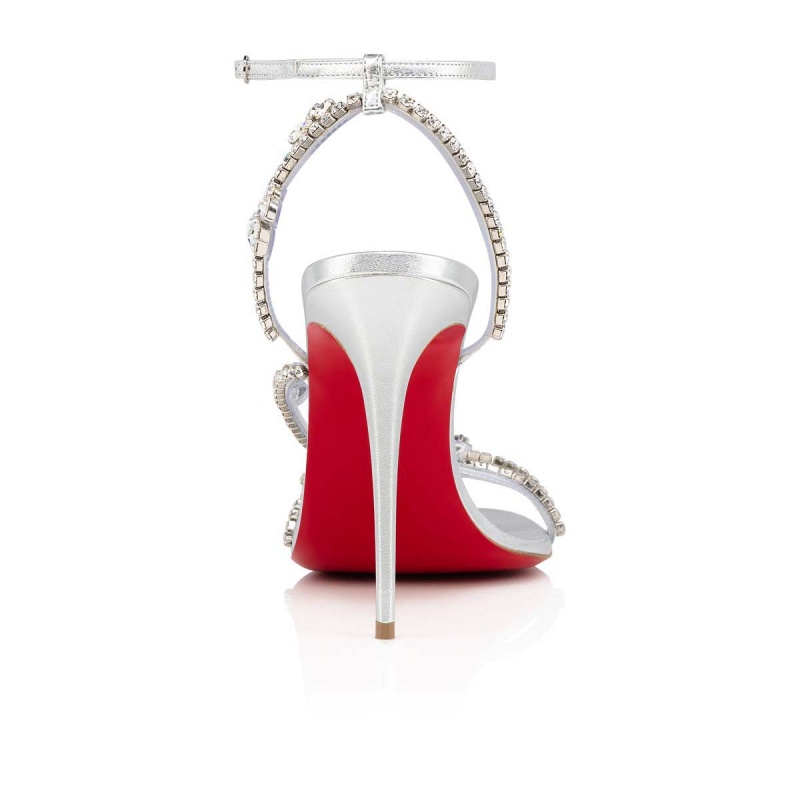 Sandalias Christian Louboutin Joli Queen 100 mm Plateados Plateados | KOJ-572946