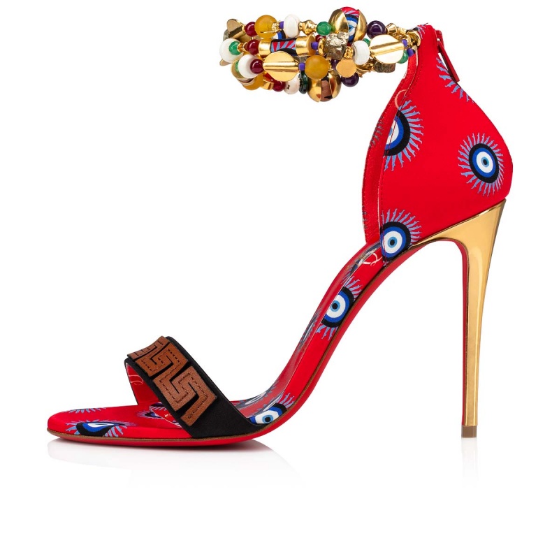 Sandalias Christian Louboutin Konstantinella 100 mm Vers Multi / Lin Multi | GQA-372605