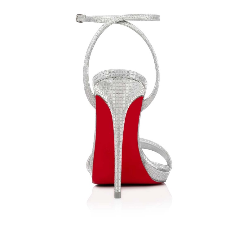 Sandalias Christian Louboutin Loubi Queen 120 mm Plateados Plateados | RIO-187924