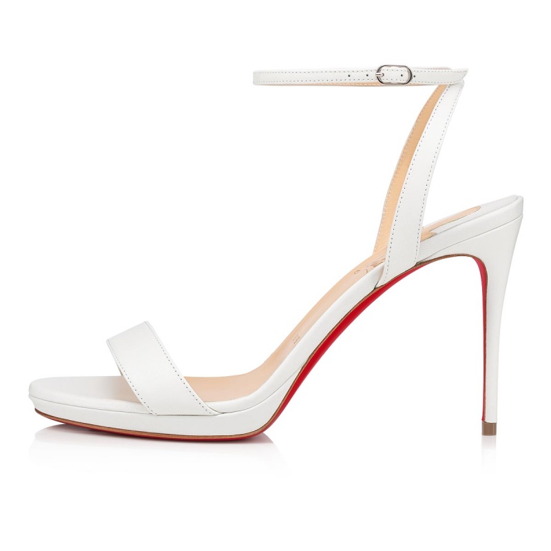 Sandalias Christian Louboutin Loubi Queen 100 mm Bianco | KLD-056379