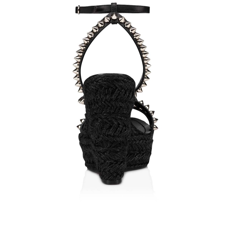Sandalias Christian Louboutin Mafaldina Zeppa 120 mm Negros Negros | IDK-432057