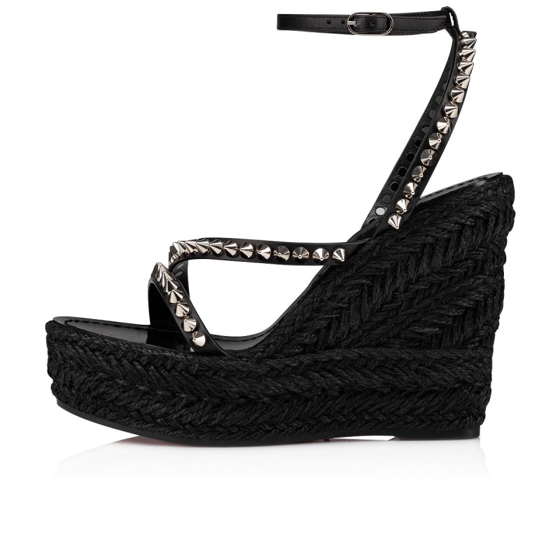 Sandalias Christian Louboutin Mafaldina Zeppa 120 mm Negros Negros | IDK-432057