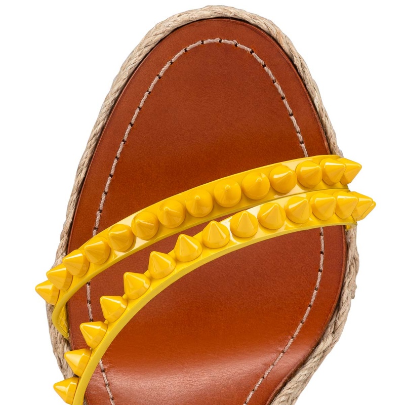 Sandalias Christian Louboutin Mafaldina Zeppa 120 mm Sol / Sol / Lin Sol / Naturel | QMF-576194