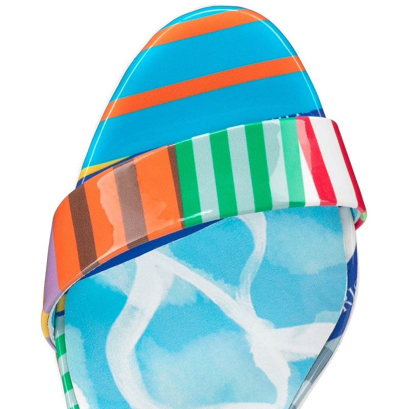 Sandalias Christian Louboutin Miss Sabina 85 mm Multi / Lin Blue-white | TAM-024973