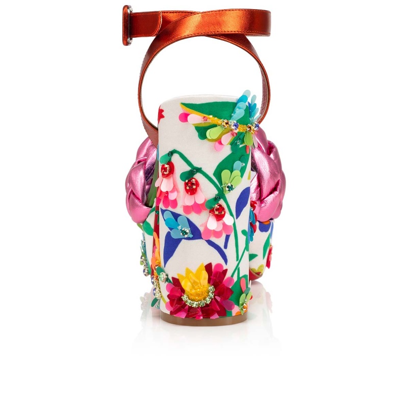 Sandalias Christian Louboutin Movida Brio Bloomy 130 mm Vers Multi / Lin Alize | UCI-765890
