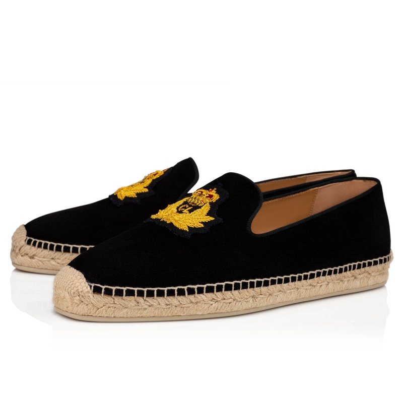 Sandalias Christian Louboutin Nanou Alpargata Negros | FLB-235807