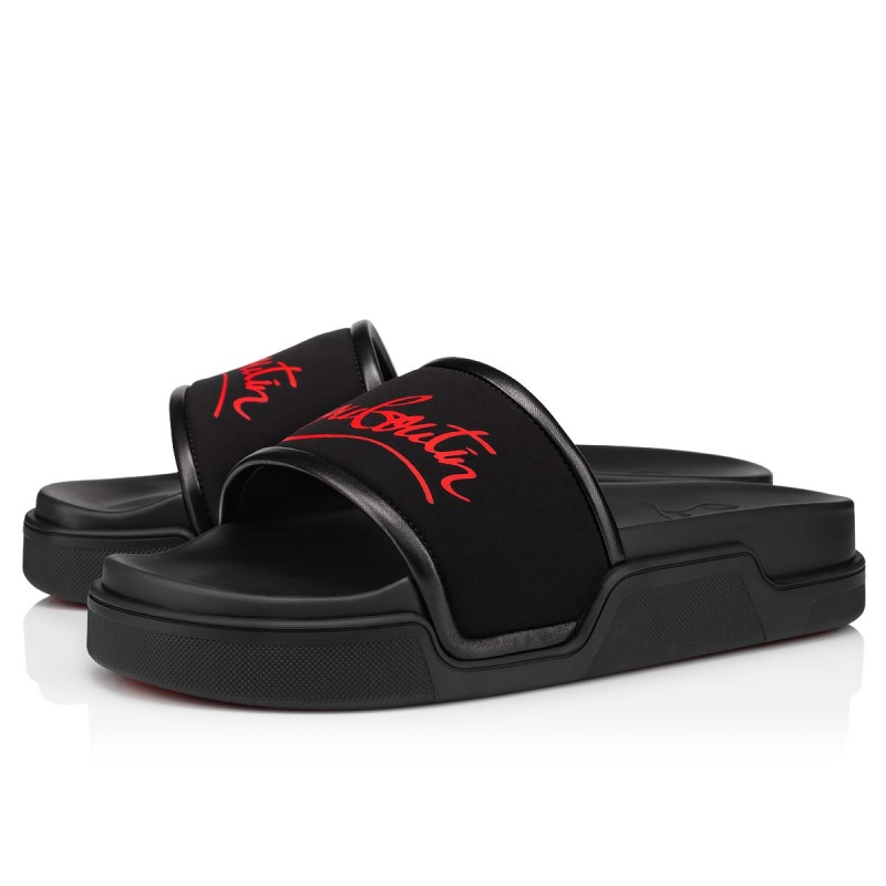 Sandalias Christian Louboutin Navy Pool Alpargata Negros | TRC-750389