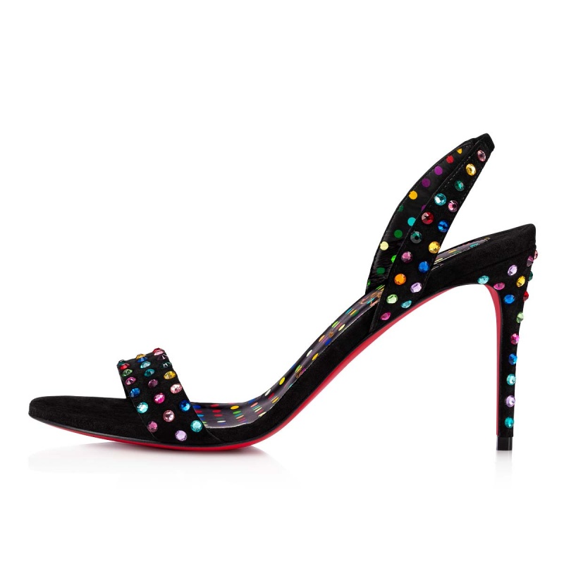 Sandalias Christian Louboutin O Marylin Strass Boum 85 mm Bk / Mix Multi / Lin Bk-multi | YTB-250376
