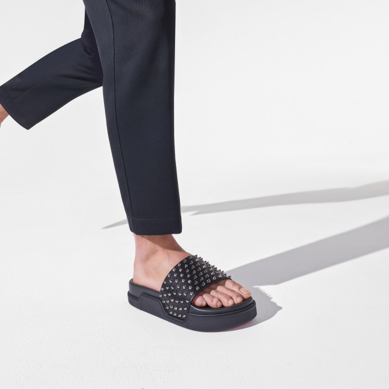Sandalias Christian Louboutin Pool Fun Alpargata Negros | GPC-087926