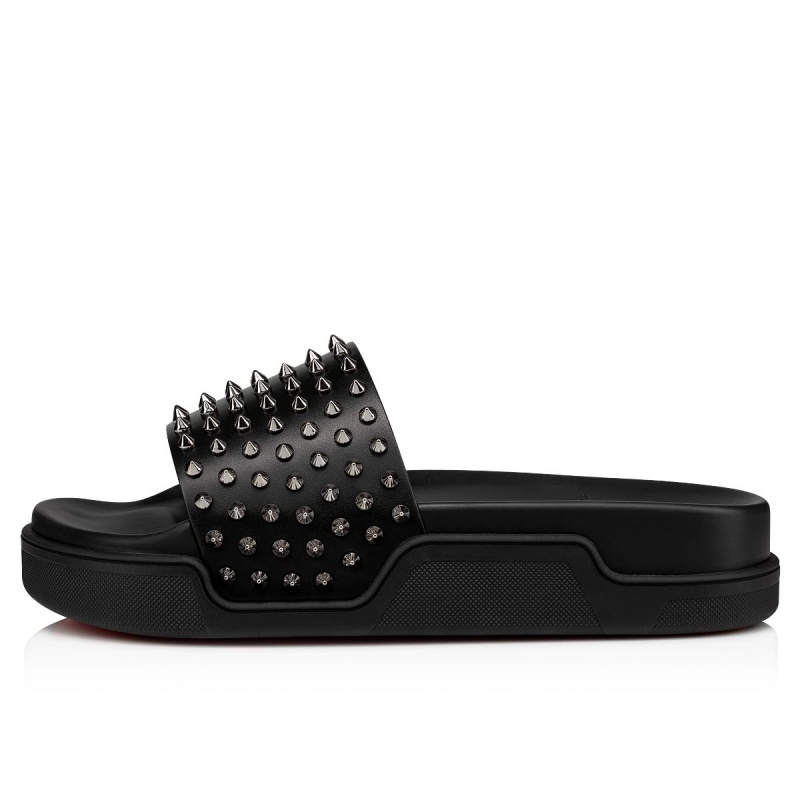 Sandalias Christian Louboutin Pool Fun Alpargata Negros | GPC-087926
