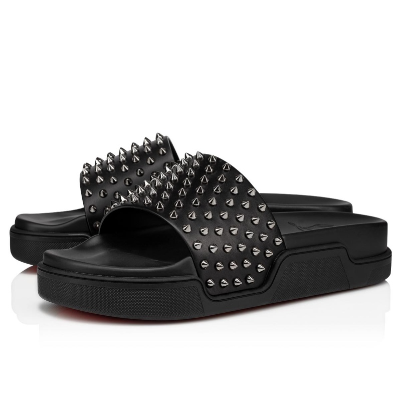 Sandalias Christian Louboutin Pool Fun Alpargata Negros | GPC-087926
