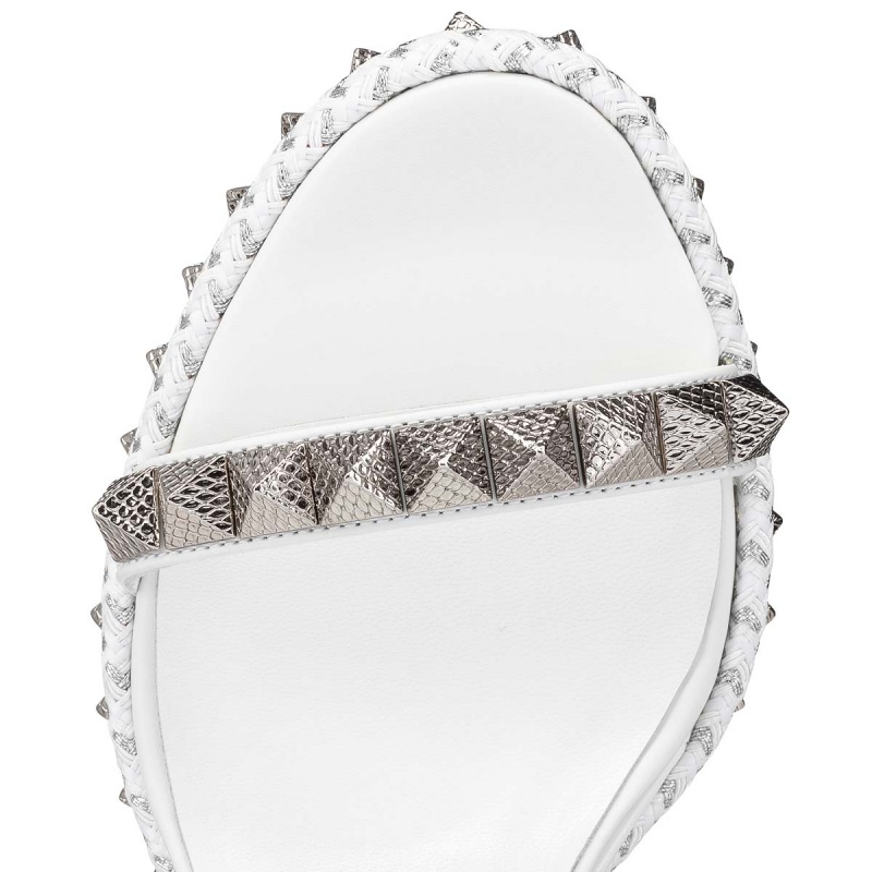 Sandalias Christian Louboutin Pyraclou 110 mm Bianco / Lin Bianco | TOI-430218