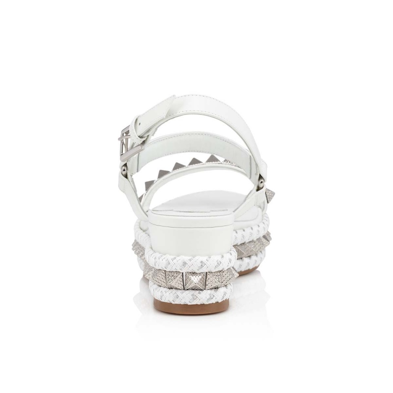 Sandalias Christian Louboutin Pyraclou 60 mm Bianco / Lin Bianco | IXJ-560382