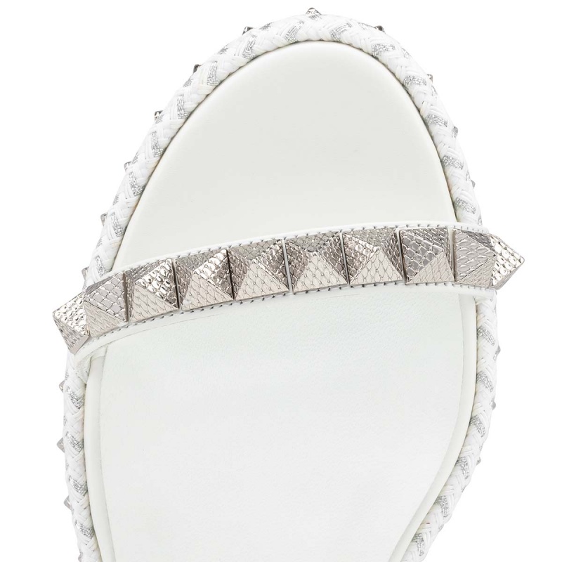 Sandalias Christian Louboutin Pyraclou 60 mm Bianco / Lin Bianco | IXJ-560382