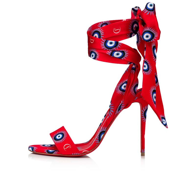 Sandalias Christian Louboutin Sandale Du Désert 100 mm Multi / Lin Multi | KHQ-985236