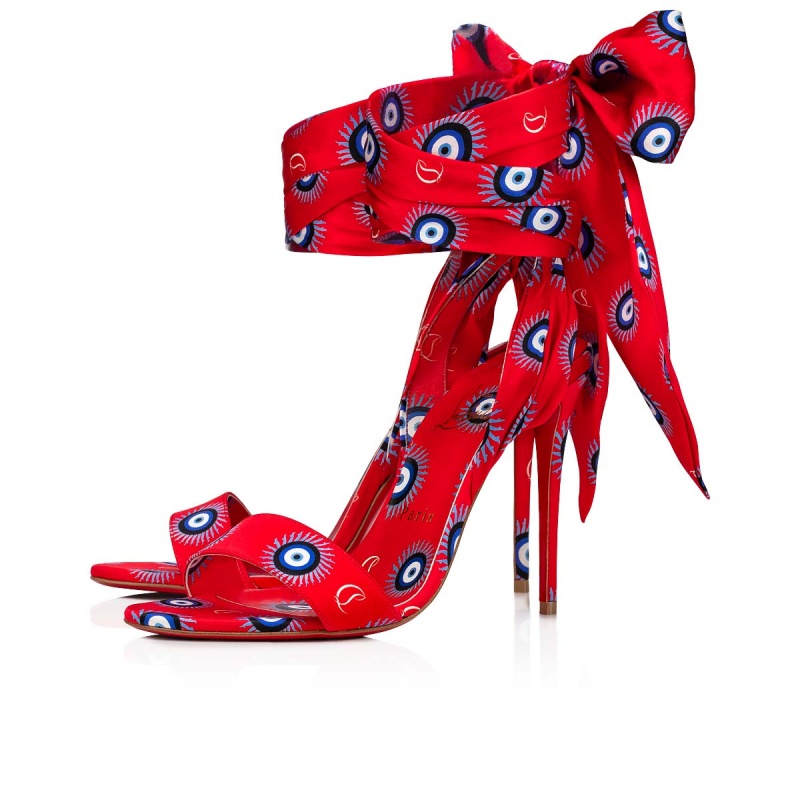 Sandalias Christian Louboutin Sandale Du Désert 100 mm Multi / Lin Multi | KHQ-985236