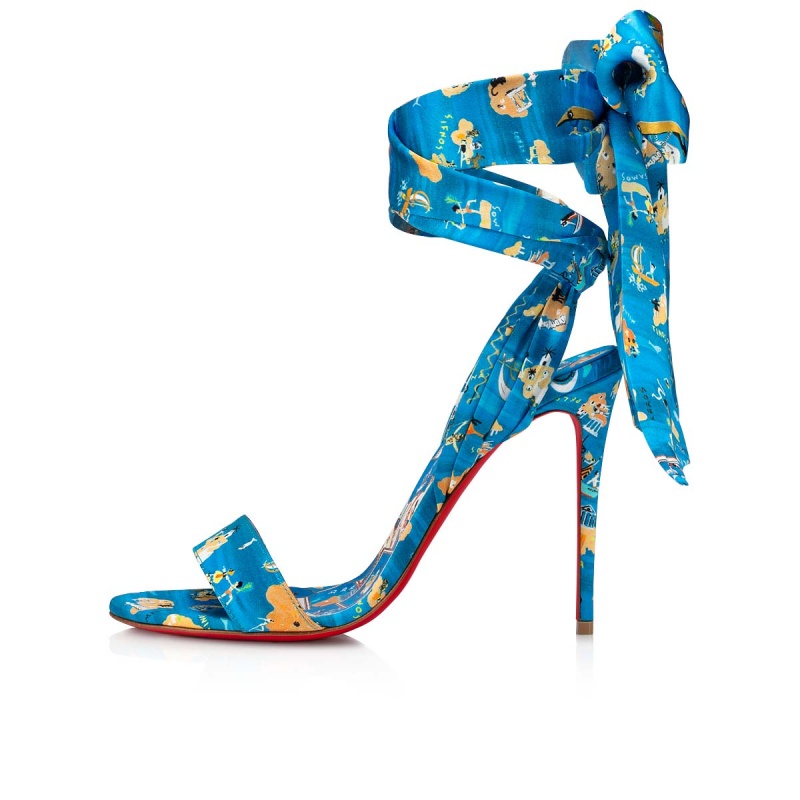 Sandalias Christian Louboutin Sandale Du Désert 100 mm Multi / Lin Multi | PRS-534968