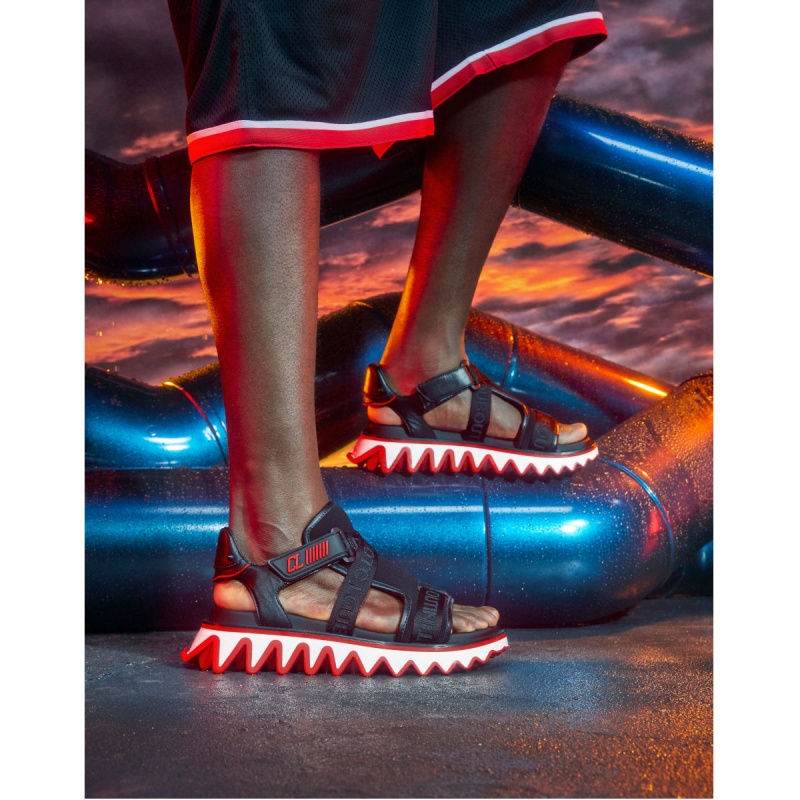 Sandalias Christian Louboutin Summer Loubishark Alpargata Negros | NRU-581609
