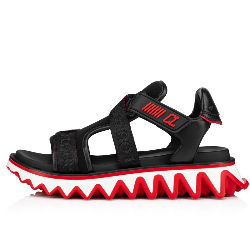 Sandalias Christian Louboutin Summer Loubishark Alpargata Negros | NRU-581609