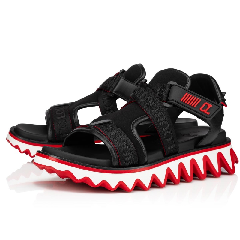 Sandalias Christian Louboutin Summer Loubishark Alpargata Negros | NRU-581609