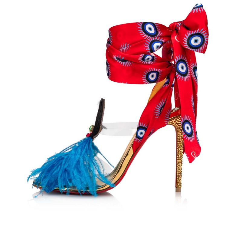 Sandalias Christian Louboutin Tep Des Cyclades 100 mm Dorados Dorados | PZC-341972